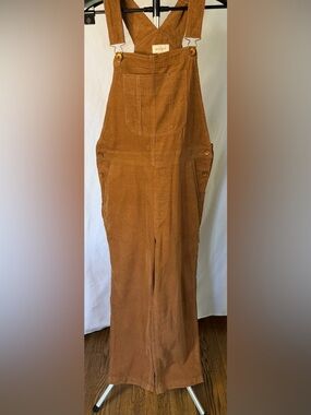 Brixton Christina Corduroy Overalls Brown Crop Utility Size Medium